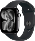 Apple Watch Series 11 GPS 46mm Jet Black Aluminium Case with Black Sport Band (MEUX4ET